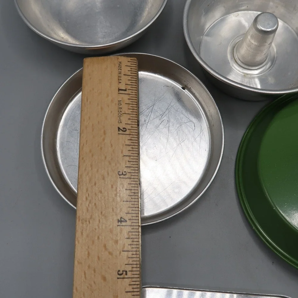 Vintage Aluminum Metal Child's Kitchen Play Set Pots &  Pans & Bakeware